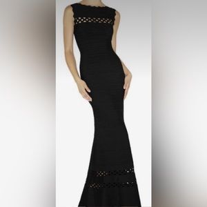 HERVE LEGER Black Nathalie Maxi Dress